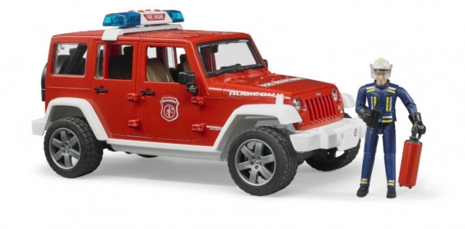 Bruder piros tűzoltó Jeep Wrangler figurával és kiegészítőkkel