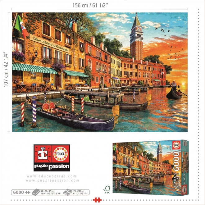 Educa puzzle San Marco naplementében 6000 darabos