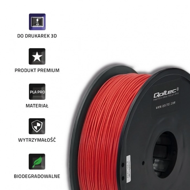 Professzionális PLA Pro szál 3D nyomtatáshoz, piros, 1,75mm, 1kg
