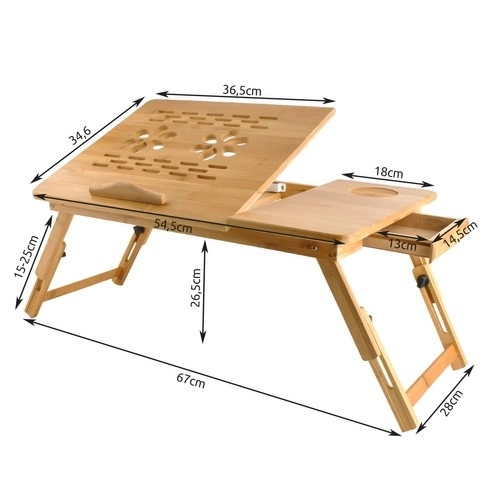 Bambusz laptopasztal
