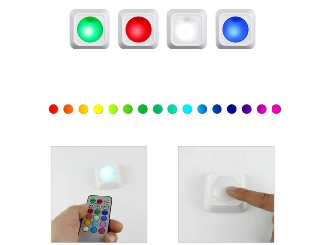 Vezeték nélküli RGB LED éjszakai lámpa távirányítóval