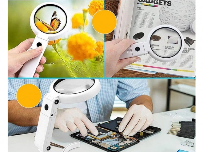 Összecsukható asztali ékszerész nagyító USB csatlakozóval
