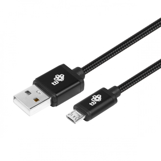 Fekete fonott USB-Micro USB kábel 1,5 m