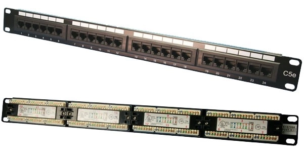 24 portos CAT5e patch panel