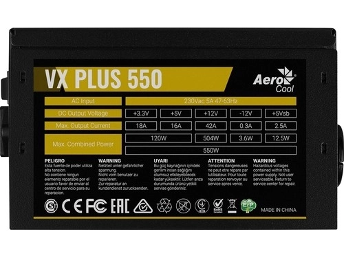 AeroCool VX PLUS 550W PC tápegység