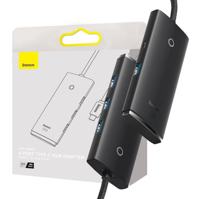 Baseus lite usb-c hub 4 porttal - fekete