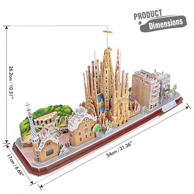 3D puzzle cityline barcelona