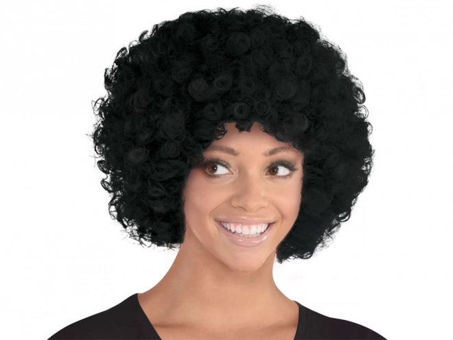 Afro göndör fekete paróka karneváli partyhoz