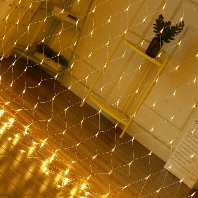 Fényfüzér LED háló 3m x 2m melegfehér