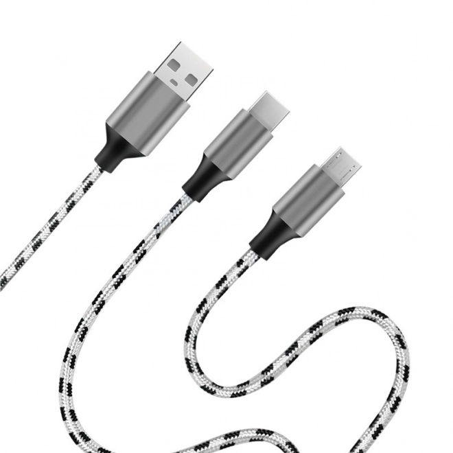 LogiLink 2 az 1-ben USB adatkábellel Micro USB és USB-C csatlakozóval, 1.2 méteres
