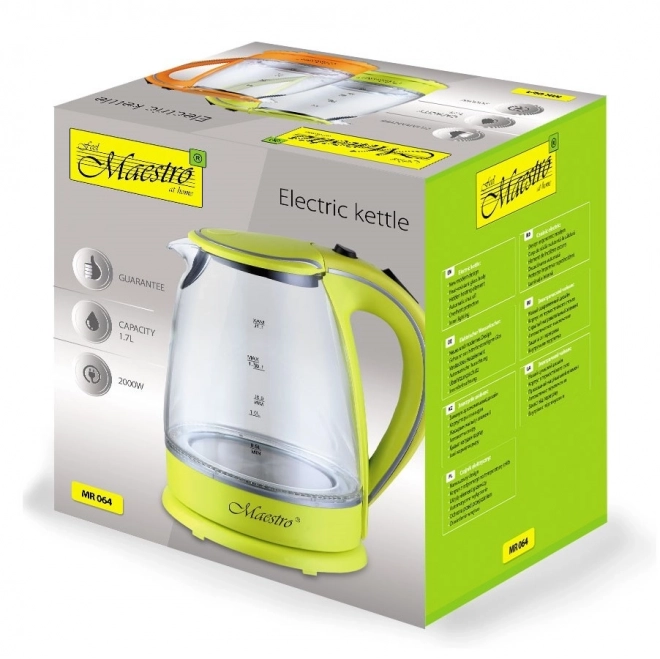 Üveg elektromos vízforraló 1,7l 2000W