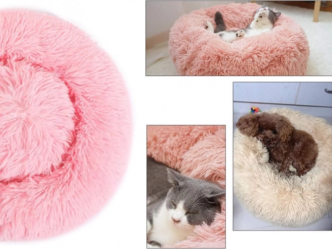 Bolyhos macskaágy puha kanapé párna 80 cm – Rózsaszín