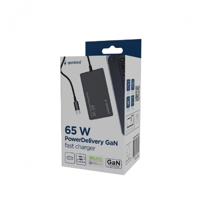 Univerzális 65W USB-C gyorstöltő fekete