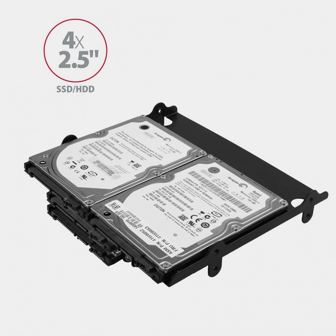 Fekete AXAGON 4x 2.5" merevlemez/SSD beépítő keret 5.25" helyre