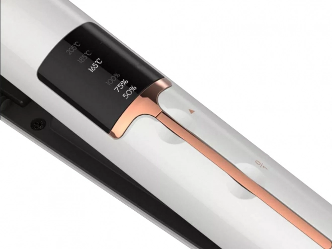 Kerámia hajvasaló LCD kijelzővel és powerbank funkcióval