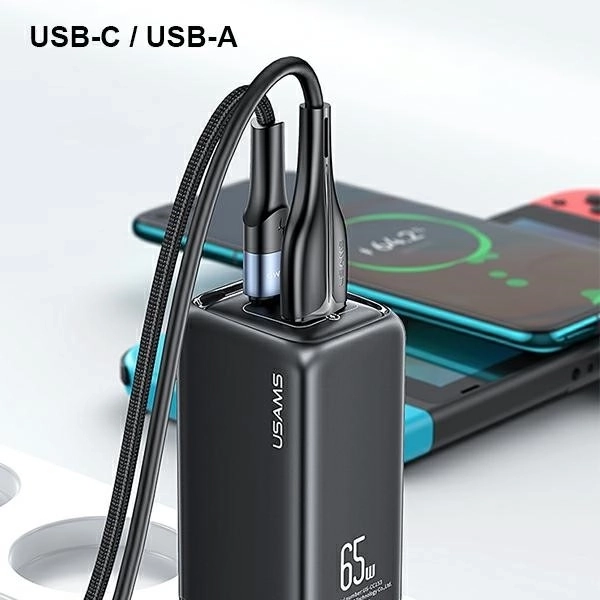 USAMS T47 USB/USB-C 65W PD Gyors Töltő