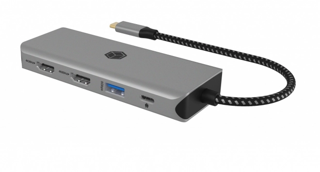 Dokkoló állomás ICY BOX 9 az 1-ben 2 HDMI-vel, 4K 60Hz, 3xUSB, 100W PD és kártyaolvasóval
