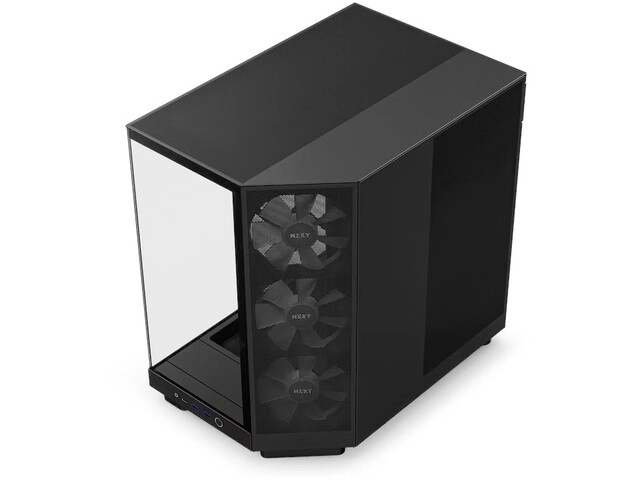 Fekete NZXT H6 Flow RGB számítógépház ablakkal