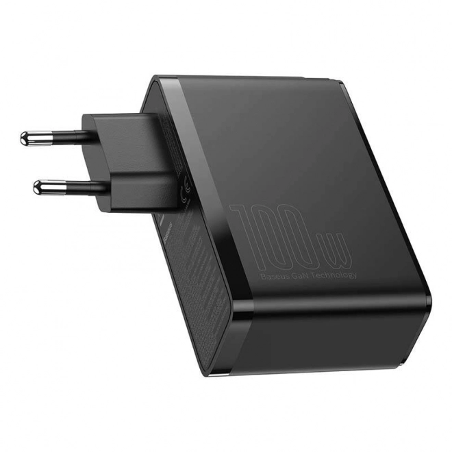 Baseus GaN2 Pro Quick 2x USB 2x USB-C, 100W, EU, utazási töltő Baseus GaN2 Pro Quick 2x USB, 100W, EU – Fekete