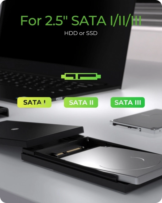 SATA SSD ház USB 3.2 Gen.1 kompatibilitással