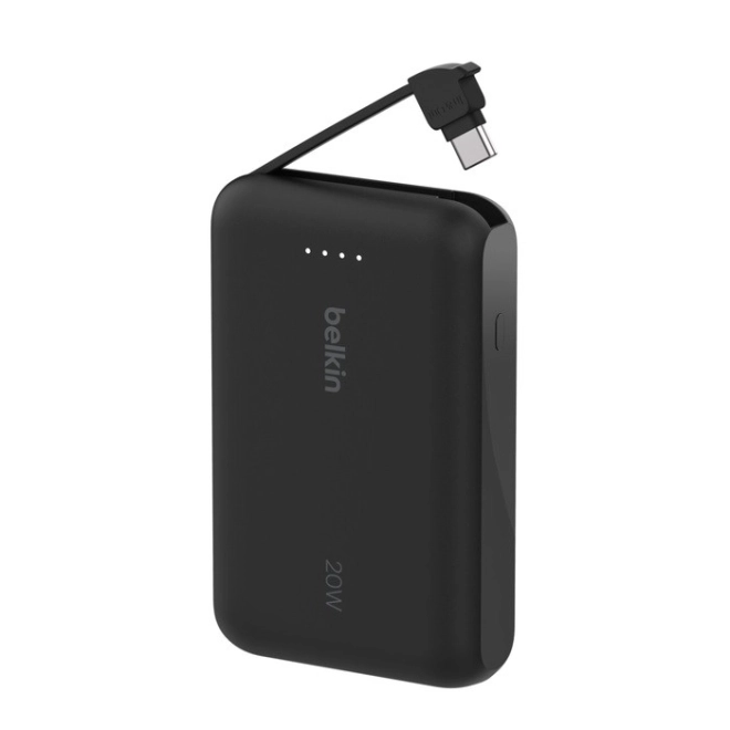 Powerbank BoostCharge 10000 mAh 20w beépített C-kábel, C-port, fekete