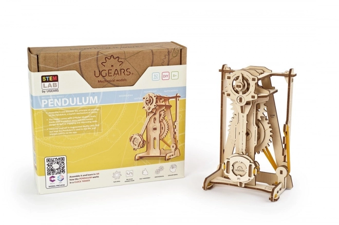 Ugears 3D fa mechanikus puzzle STEM tanulási inga