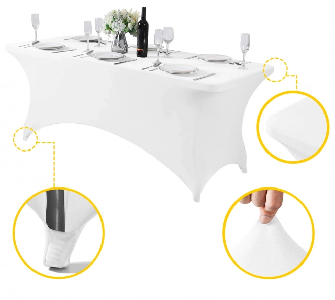 Modernhome univerzális fehér asztalterítő 180 cm-es vendéglátó asztalhoz