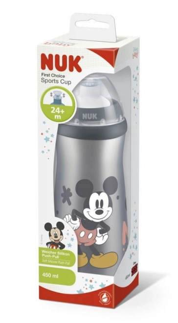 Nuk sportos Mickey Mouse kupak, 450 ml, szürke