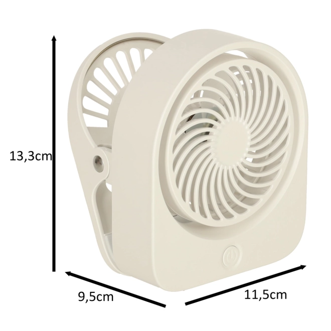 Vezetéknélküli USB asztali ventilátor 11,5 cm fehér