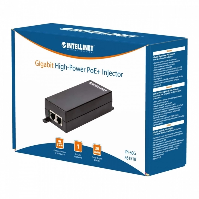 Gigabites PoE+ injektor Intellinet 30W 1x RJ45