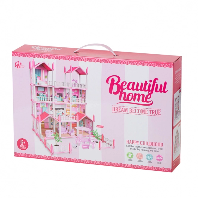 Rózsaszín DIY baba ház villa