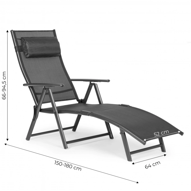 Összecsukható strand- és kertinapozóágy állítható háttámlával - MultiGarden