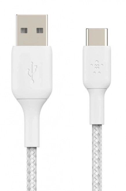 Fonott USB-C USB-A kábel 15 cm fehér