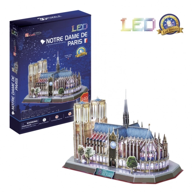 Notre Dame 3D puzzle világító LED