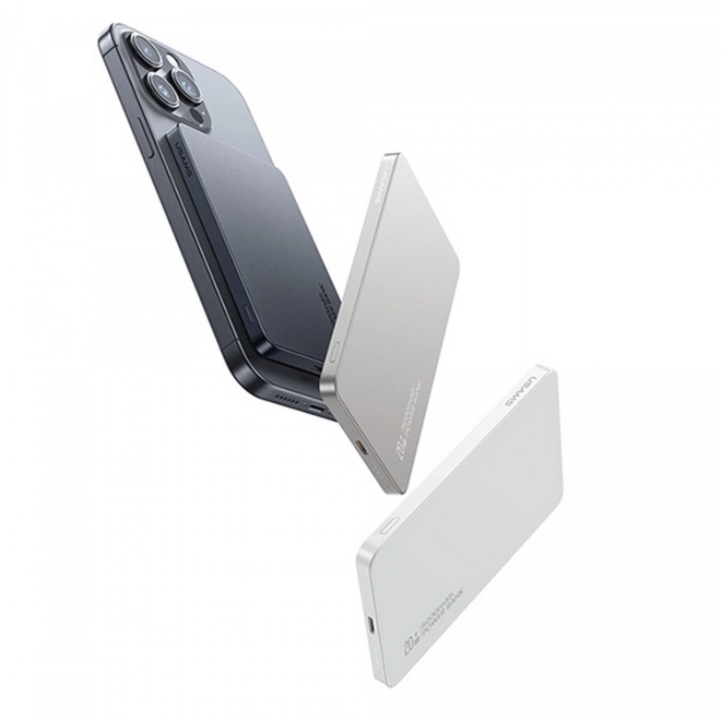 Indukciós Powerbank 5000mAh 20W MagSafe PD Fehér