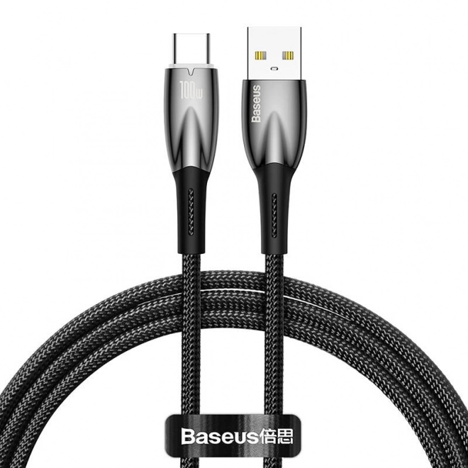 Baseus glimmer usb-c kábel 100w 1m (fekete)