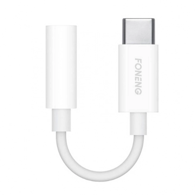 Audio kábel Foneng 3,5mm jack USB-C (fehér)