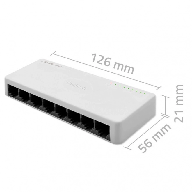 Qoltec 8 portos Fast Ethernet switch