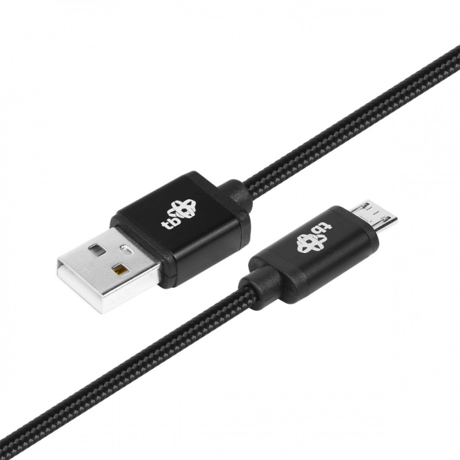 Fekete fonott USB-Micro USB kábel 1,5 m