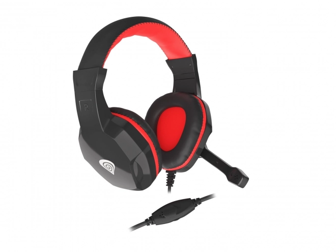 Genesis Argon 100 gamer fejhallgató mikrofonnal fekete-piros