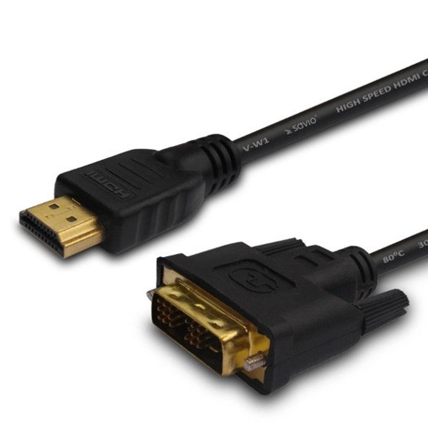 Hdmi 19 pin - Dvi 18+1 kábel, 1,8 m, aranyozott végek