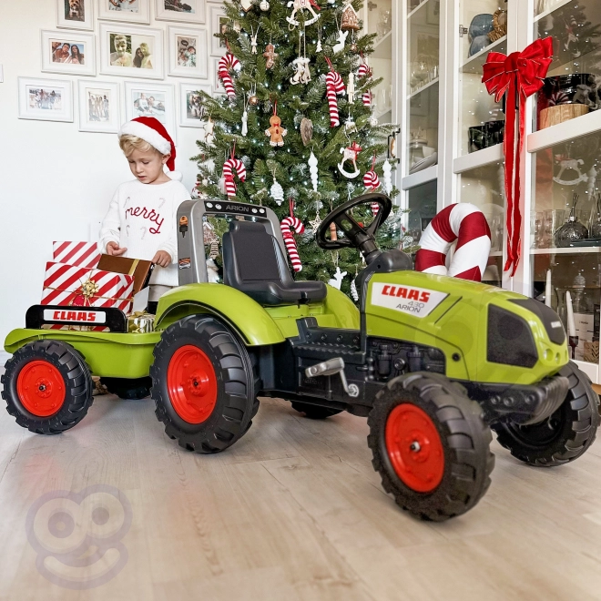 FALK Traktor pedálos Claas Arion 430 utánfutóval