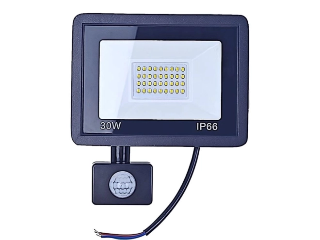 Kültéri LED Reflektor 30W Mozgás- és Alkonyatérzékelővel IP66