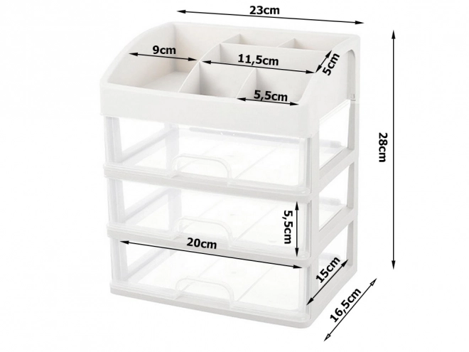 Szkatułka szervező kozmetikumokhoz xxl fiókokkal
