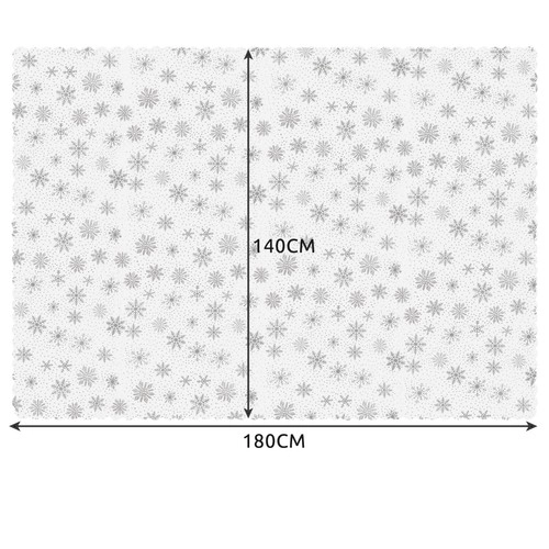 Fehér karácsonyi terítő hópelyhekkel 140x180 cm