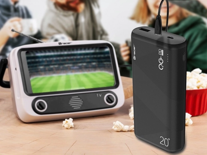 Amos powerbank 20000mAh QC3.0-PD20W fekete