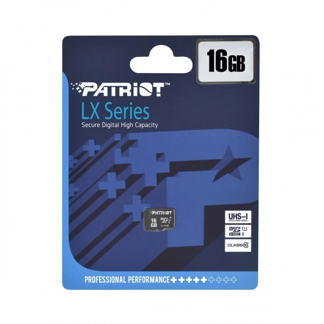 Patriot MicroSDHC 16GB LX sorozat