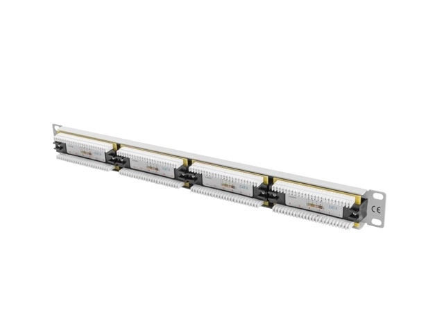 24 portos patch panel 1U kat.6 szürke