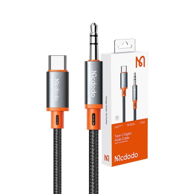 Kábel Mcdodo USB-C-ről 3,5 mm-es jack csatlakozóra, 1,2 m, fekete