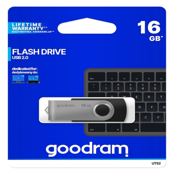 Fekete USB 2.0 pendrive 16GB
